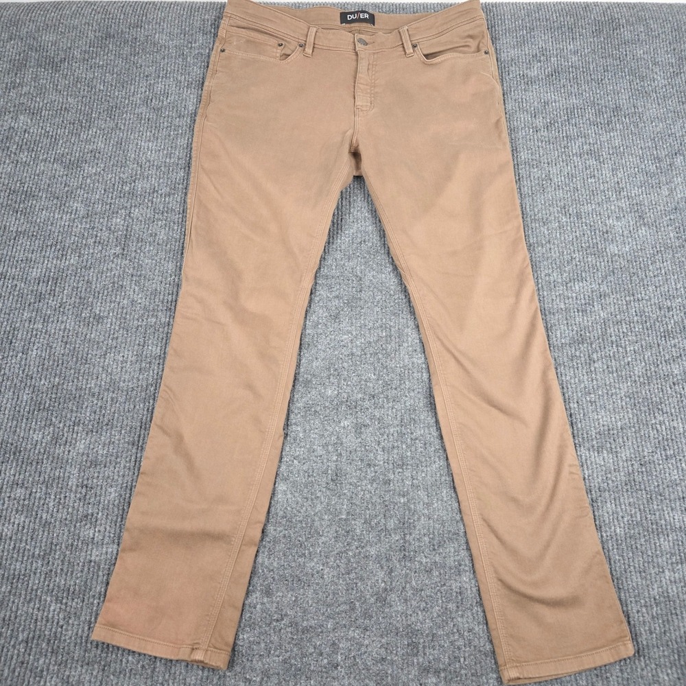 DU/ER N2X Slim Fit Pants Tan‎ Brown Mens 38x34 Performance Stretch Commuter